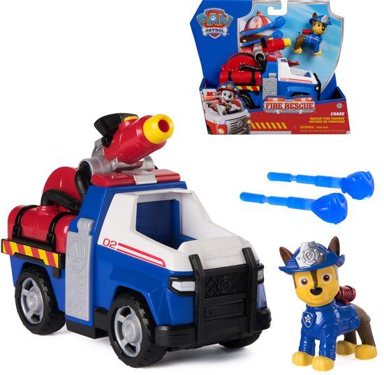 PAW Patrol Chase Politieauto - Brandweerredding Speelgoedauto met Speelfiguur