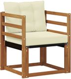 vidaXL - Buitensofa - Massief - Acacia - Hout - Natuurlijk - en - Crème