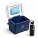 Brisby Glacière - 8L - Bleu - Jusqu'à 40 heures d'isolation - Incl. 2 blocs réfrigérants épais de 450ml - Avec blocs réfrigérants verrouillés dans le couvercle et Brisby Thermos 500ml Noir à double paroi