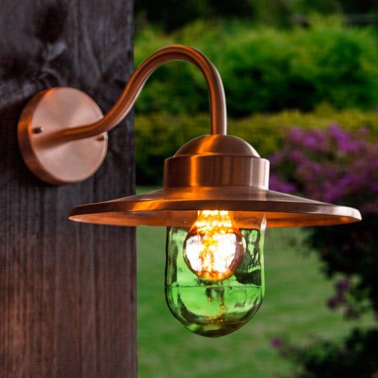 KS Verlichting Wandlamp Dolce Retro Buitenlamp E27 Koper Glas