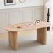 Table à manger moderne - Ovale, 180x90 cm - Cadre en bois - Convient pour 6 personnes - Pour salle à manger et salon - Marron clair