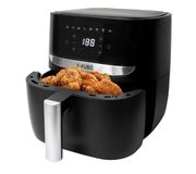 Kubo Friteuse, zonder olie, 5,7 l, digitaal, timer, anti-aanbaklaag, 1700 W, roestvrijstalen afwerking, zwart