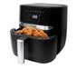 Kubo Friteuse, zonder olie, 5,7 l, digitaal, timer, anti-aanbaklaag, 1700 W, roestvrijstalen afwerking, zwart