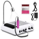 Professionele nagelstofzuiger 4-in-1 | Nagelstofzuiger, 80 W, met instelbare snelheid en dubbele rotatie, flexibele ledlamp