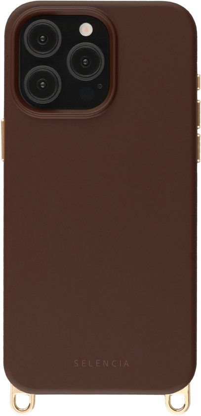 Selencia Rivièra MagSafe Backcover met afneembare haakjes voor de Apple iPhone 15 Pro Max - Choco Brown