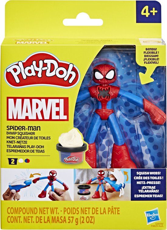 Play-Doh Marvel Spider-Man-set met thwip-pletgereedschap en buigzame actiefiguur