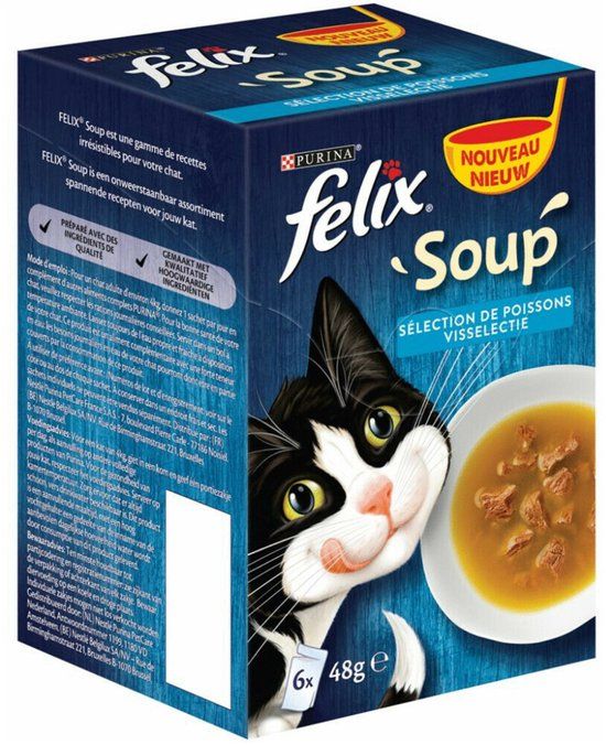 Felix Soup Vis Selectie - 6 x 48g - Kattenvoer