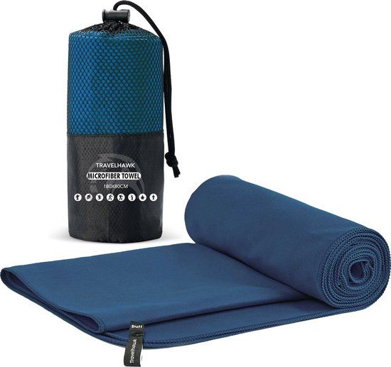 Travelhawk Microvezel Reishanddoek - Donkerblauw