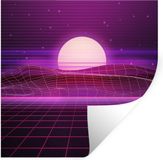 StickerSnake Gaming Neon Retro Wall Sticker - 50x50cm - Purple
