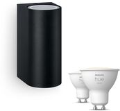 Philips Nightingale Wandlamp Zwart + GU10 Lampen