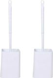 Benson Toiletborstel met houder - 2x - wit - kunststof - WC borstel - 41 cm