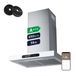 CIARRA Dynamic A+++, afzuigkap met een capaciteit van 650 m3/h, 60 cm breed, met WiFi-app, sensorbediening, wandmodel, roestvrij staal en glas, wit (VM6102W)