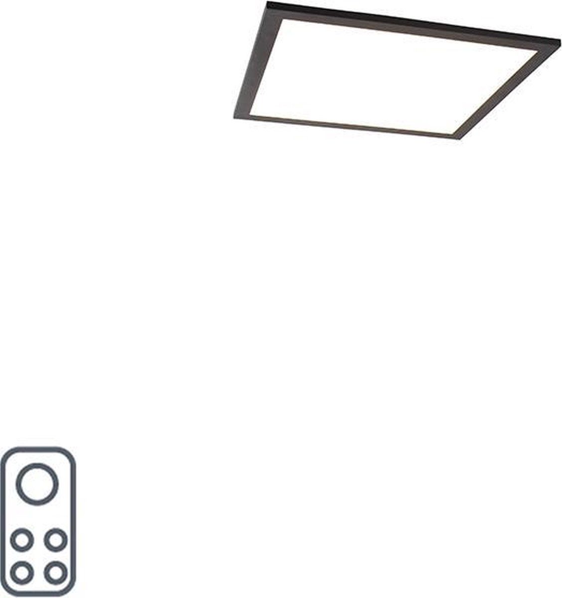 QAZQA Liv - LED Plafondlamp - Zwart - Dimbare LED - 40 cm
