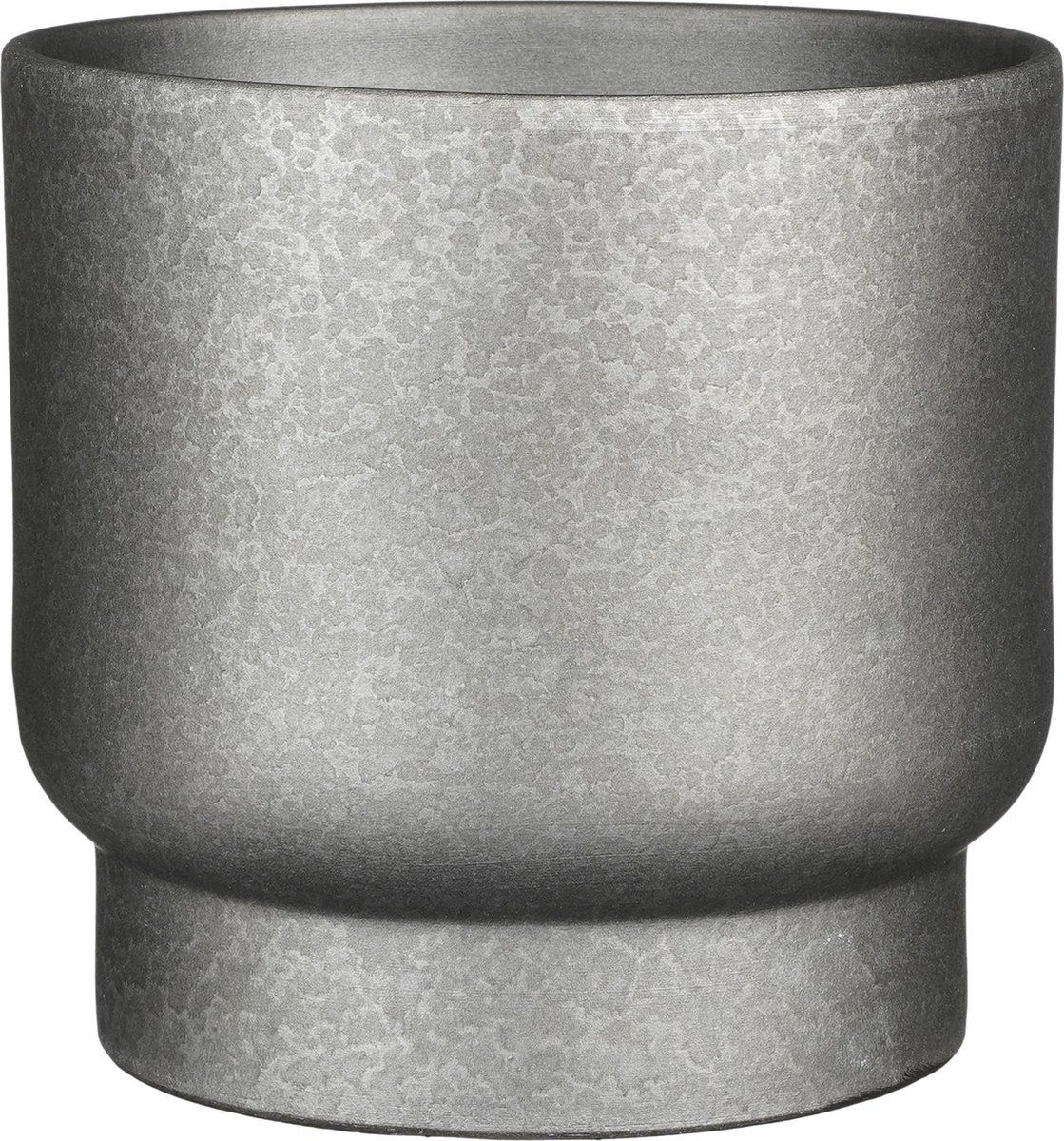 Mica Decorations - Plantenpot/bloempot - terracotta - zilver flakes relief - D26/H23 cm