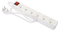 Gefotech 8219 stekkerdoos 6-voudig 16A+T met schakelaar, kabel 1 m