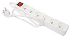 Gefotech 8219 stekkerdoos 6-voudig 16A+T met schakelaar, kabel 1 m