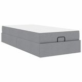 vidaXL Bedframe met matras 2-persoons Lichtgrijs Stof
