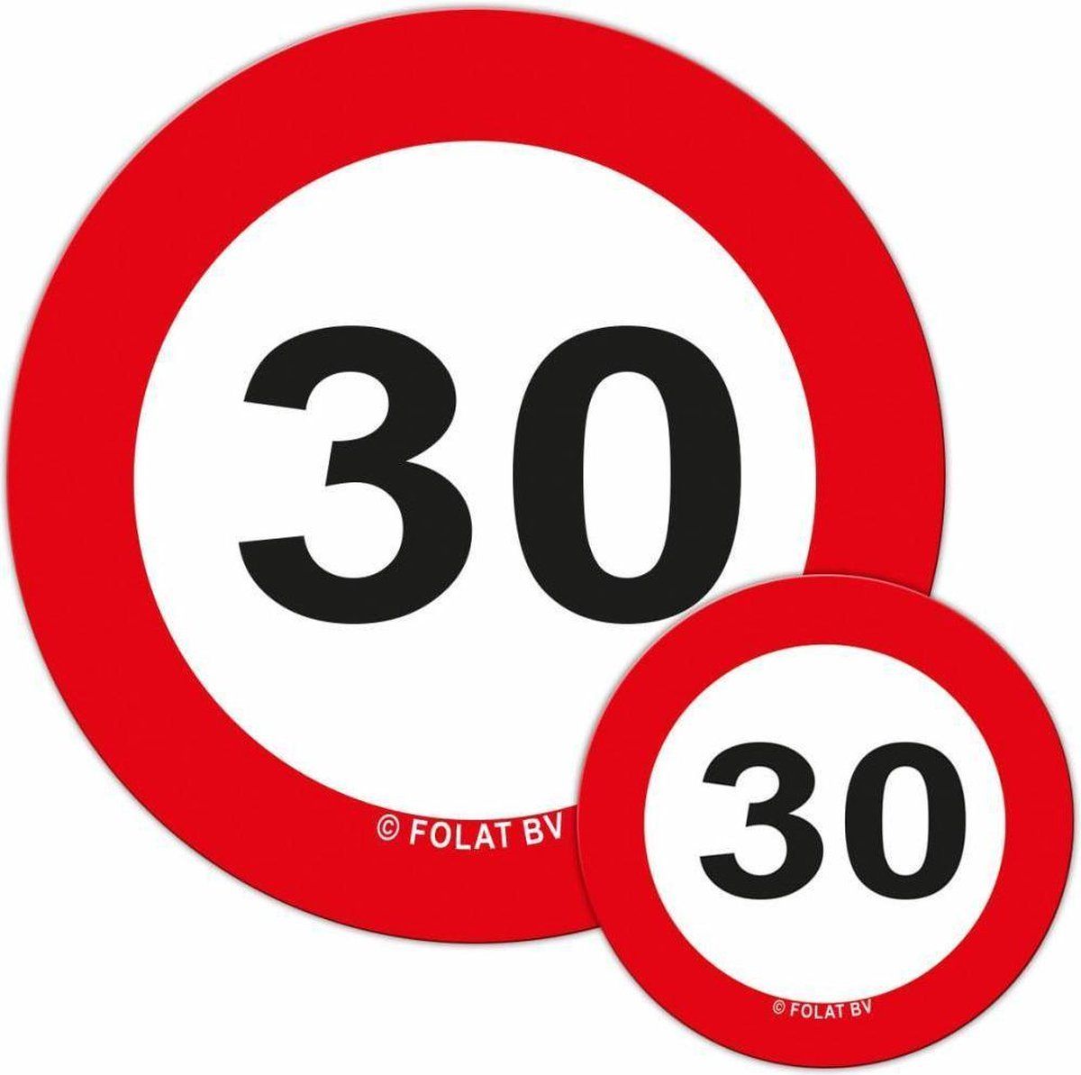 Confetti XL Verkeersbord 30 Jaar - 48 stuks - Meerkleurig