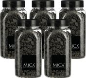 Mica Decorations decoratie steentjes - 5x - antraciet - 650ml - hobby steentjes - sier stenen