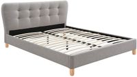 Vente-unique Cadre de lit textile gris 140 x 190 cm