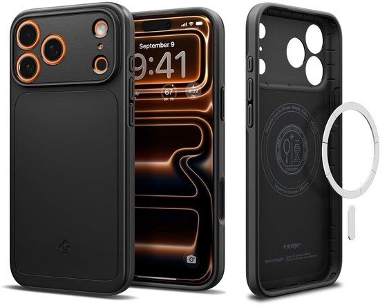 Spigen Thin Fit MagFit Hoesje Geschikt voor Apple iPhone 17 Pro Max - Back Cover Compatibel met MagSafe - Zwart
