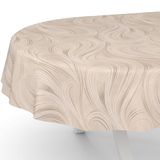ANRO Afwasbaar tafelzeil, abstract, beige, ovaal, met afgesneden rand, voor tuintafel, 240 x 140 cm