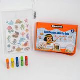 Cleopatre Mijn eerste badspelletjes – set van 5 badpotloden, 20 duurzame stickers en 1 opbergnet met zuignappen