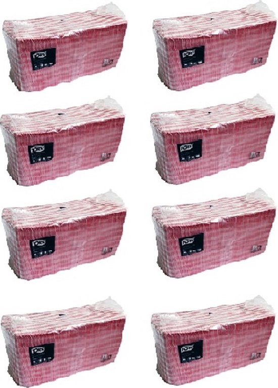 Merkloos Tork Servet Brabants bont 1/4 vouw 1-laags 33 x 33 cm, pak 8X400 stuks