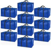 Icecat Sacs de déménagement avec couvercle, 10 pièces, 86 litres, pliables, couleur bleue