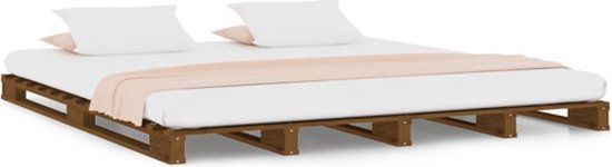 vidaXL Palletbed massief grenenhout honingbruin 120x200 cm
