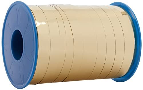 Präsent Panda Präsent C.E. Pattberg MEXICO Metallic Gift Ribbon goud, 270 yards Ballonlint voor cadeauverpakking, 0,4 inch breedte, accessoires voor decoratie en handwerk, decoratie lint voor cadeautjes