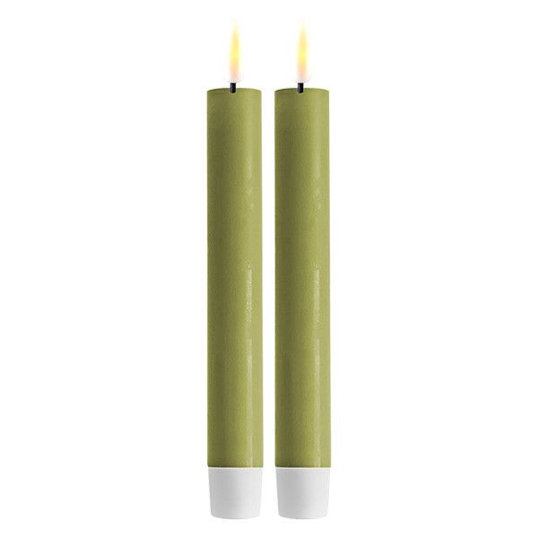 LED Dinerkaars 15 cm | Olive Green | 2 stuks | Deluxe HomeArt