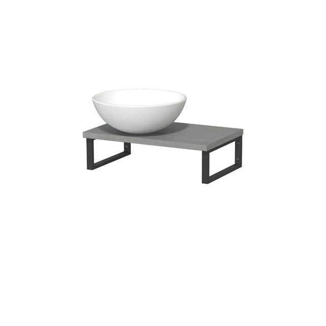 Maxaro Modulo Toiletmeubel 41 cm Lichtgrijs Beton met Zwarte Wandbeugels