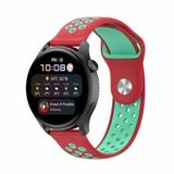 By Qubix Qubix - Sport Edition Siliconen band - Rood + mintgroen - Geschikt voor Xiaomi Redmi Watch 5 Active / Redmi Watch 5 Lite