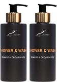 Splashbox Cosmetics Shower & Wash Orange & Cedarwood 300 ml - gouden pomp - 2 stuks