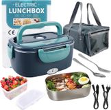 OWJHE 1.5L 60W Elektrische Verwarming Lunchbox Roestvrijstalen Voering Draagbare Voedselverwarmer Bento Box Voedselcontainer voor Auto