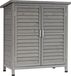 Armoire de jardin en bois - Rangement extérieur - Étanche - Fabriqué en pin - 2 étagères - 2 portes - Toit incliné - 87 x 46,5 x 96,5 cm