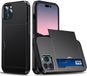 Selected by GSMpunt.nl Hoesje met Kaarthouder Slider Geschikt voor Apple iPhone 15 Pro | Back Cover Pasjeshouder Achterkant | Kaarthouder voor Twee Pasjes | Zwart