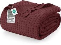 Utopia Bedding Katoenen Wafeldeken 300 GSM Bourgondië - 228x182 cm