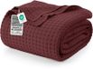 Utopia Bedding Katoenen Wafeldeken 300 GSM Bourgondië - 228x182 cm