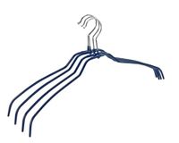 WENKO Slim 42 4-delige hanger - set van 4 hangers, met antisliplaag, metaal, kunststof, verchroomd metaal, 41 x 21,5 x 0,5 cm, gepolijst zilver