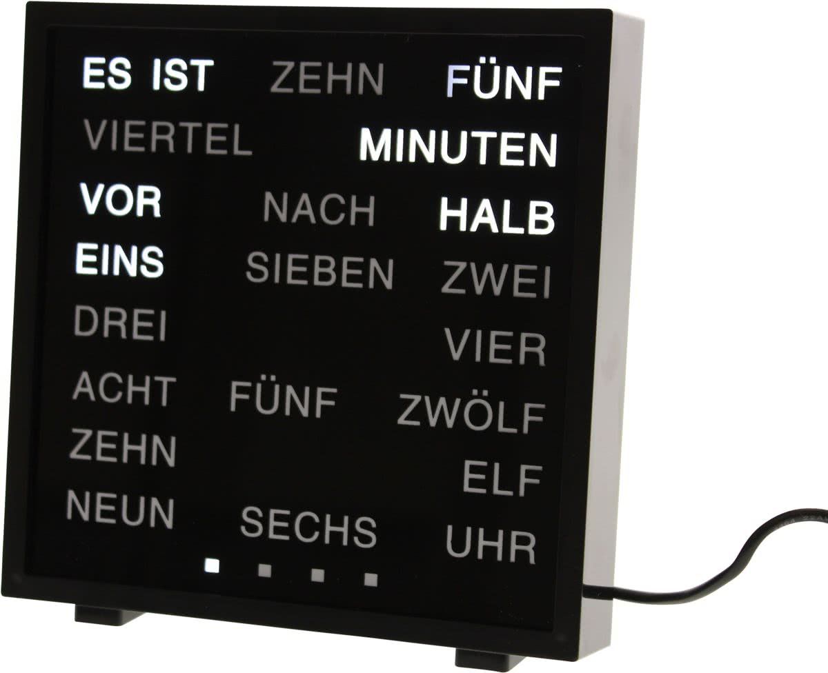 United Entertainment LED Woord Klok - Duits 17 x 16.5 cm