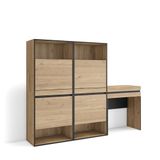 Skraut Home Schoenenkast Met 2 kleppen en 2 open vak 190x145x35 cm Eiken