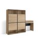 Skraut Home Schoenenkast Met 2 kleppen en 2 open vak 190x145x35 cm Eiken