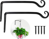 Merkloos Goodivery ® Wandhaak 25 cm Staal Zwart - 2 stuks