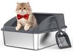 Merkloos Kattenbak Roestvrij staal - 44 x 34 x 21 cm - 18 liter - Met schep