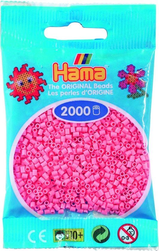 Hama 501-06 Mini Kralen - Roze - 2000 Stuks