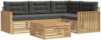 vidaXL - Buiten - bank - set - 5 - st - Wit - en - antracietkleurig - Polyester