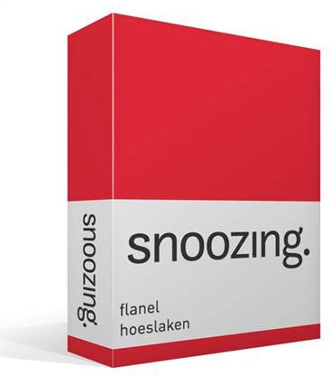 Snoozing Flanel Hoeslaken - Lits-jumeaux (160x200 cm) - Rood