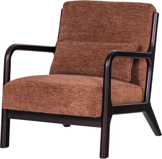 WOOOD Mark Fauteuil - Chenille - Bruin - Industrieel - 75x67x82